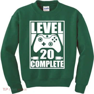Level 20 Complete Gaming 20th Birthday Kids Sweatshirt