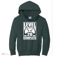Level 20 Complete Gaming 20th Birthday Kids Hoodie thumb 0