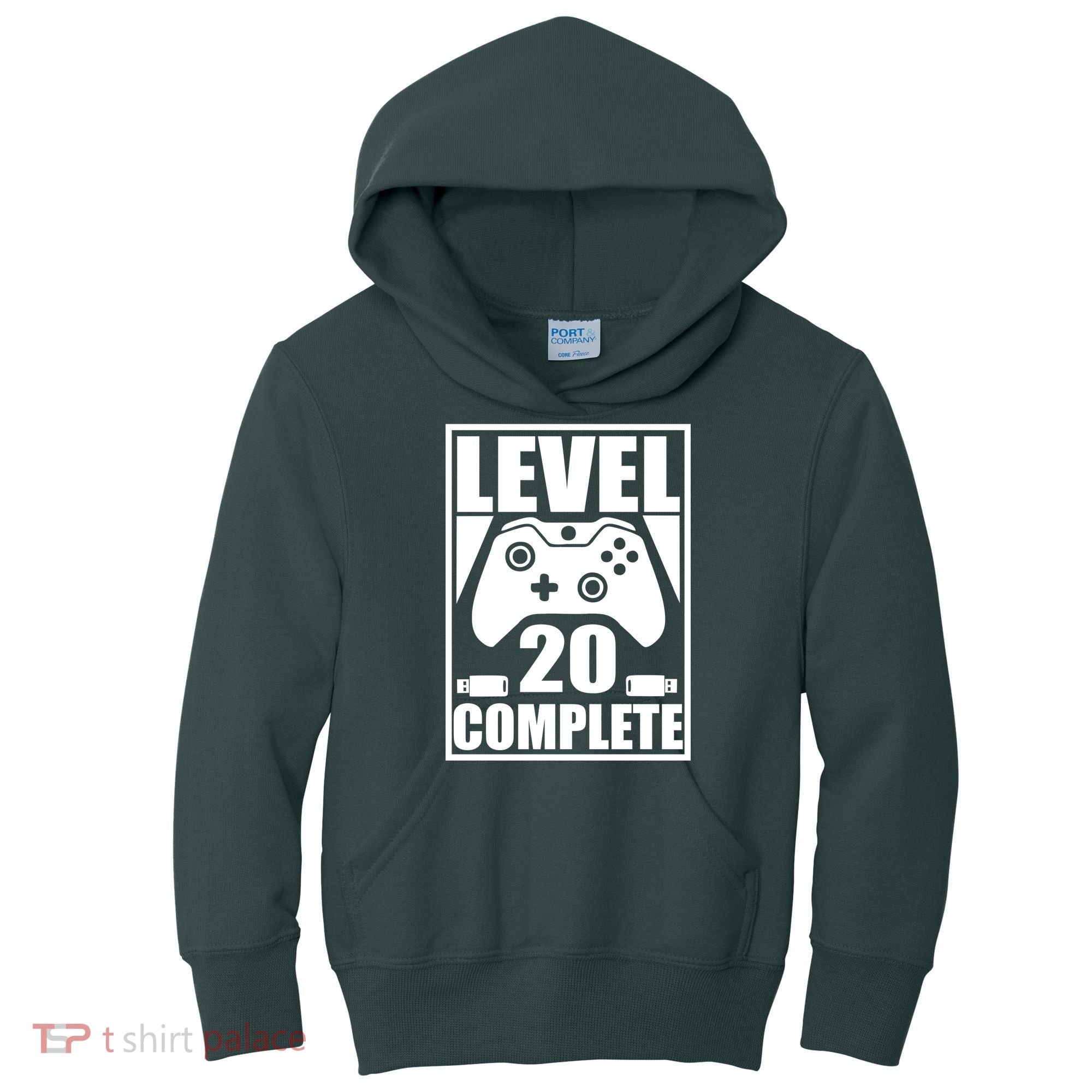 Level 20 Complete Gaming 20th Birthday Kids Hoodie