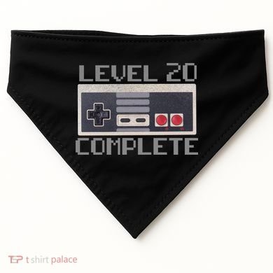 Level 20 Complete Retro Gamer 20th Birthday USA-Made Doggie Bandana