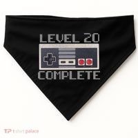 Level 20 Complete Retro Gamer 20th Birthday USA-Made Doggie Bandana thumb 0