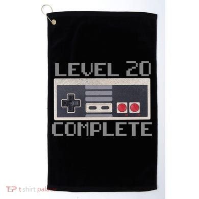 Level 20 Complete Retro Gamer 20th Birthday Golf Towel