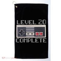 Level 20 Complete Retro Gamer 20th Birthday Golf Towel thumb 0