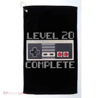 Level 20 Complete Retro Gamer 20th Birthday Golf Towel thumb 0