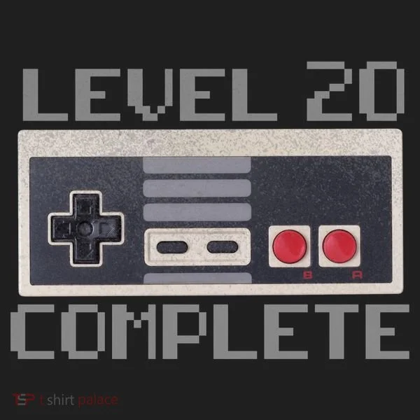Level 20 Complete Retro Gamer 20th Birthday Golf Towel