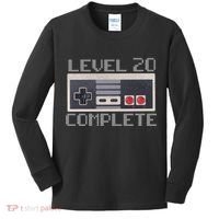 Level 20 Complete Retro Gamer 20th Birthday Kids Long Sleeve Shirt thumb 0