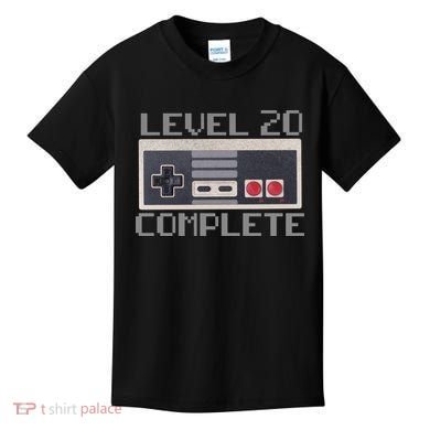 Level 20 Complete Retro Gamer 20th Birthday Kids T-Shirt