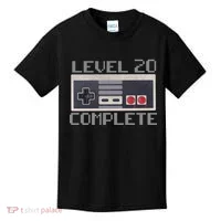 Level 20 Complete Retro Gamer 20th Birthday Kids T-Shirt thumb 0