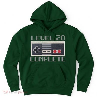 Level 20 Complete Retro Gamer 20th Birthday Hoodie
