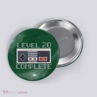 Level 20 Complete Retro Gamer 20th Birthday Button thumb 0