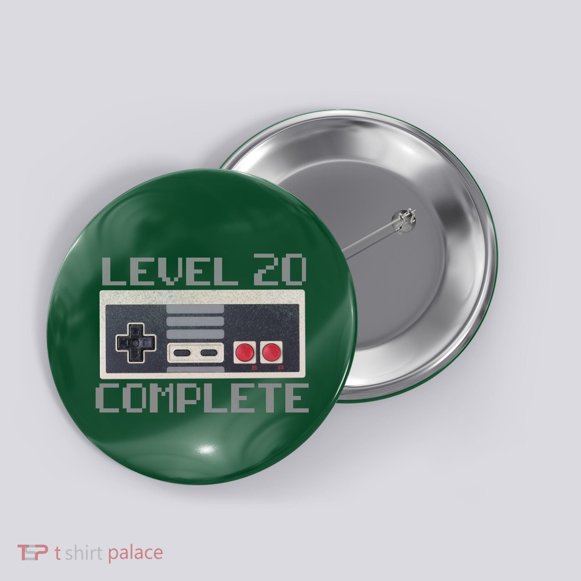 Level 20 Complete Retro Gamer 20th Birthday Button