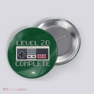 Level 20 Complete Retro Gamer 20th Birthday Button