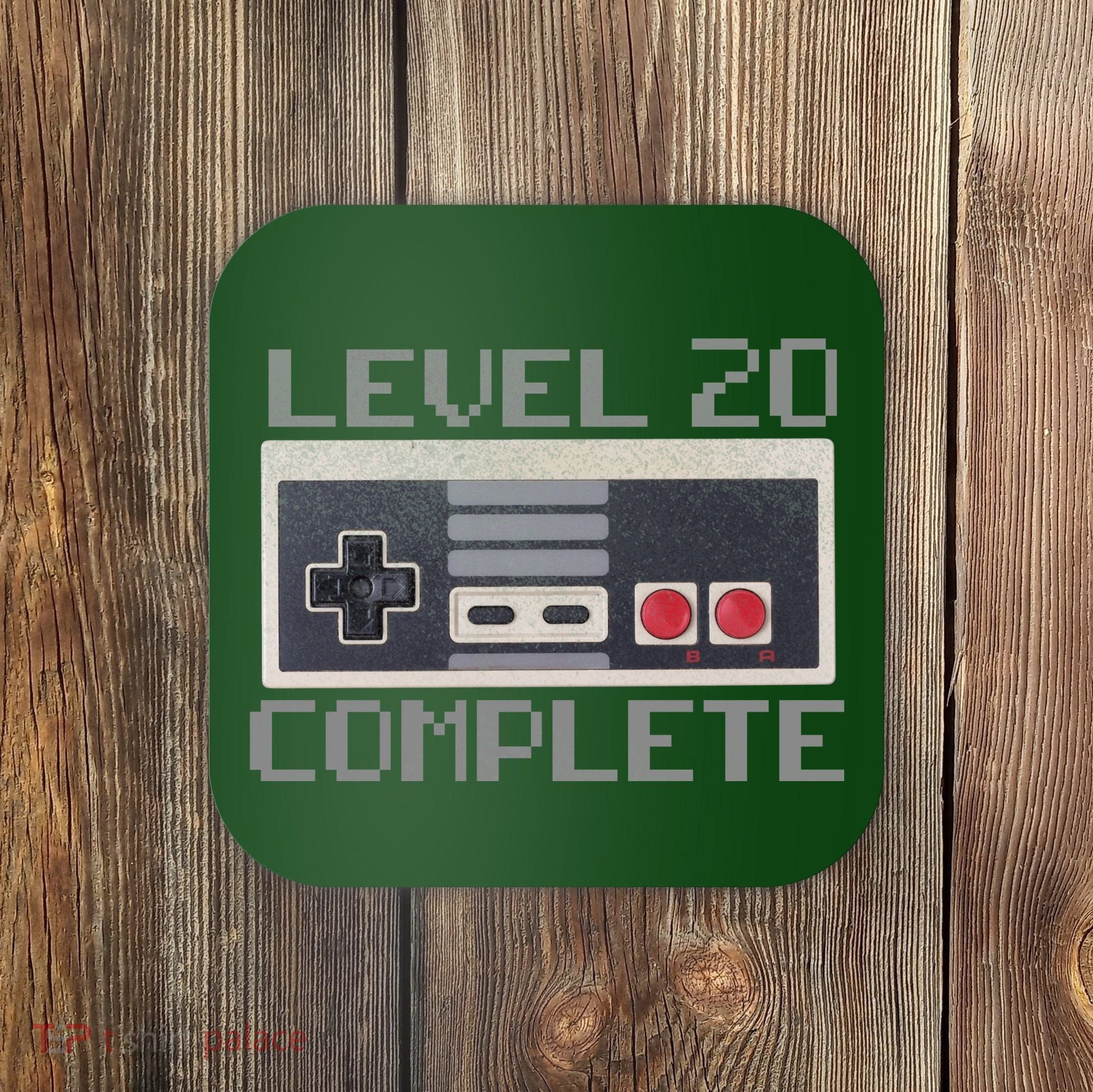 Level 20 Complete Retro Gamer 20th Birthday Coaster