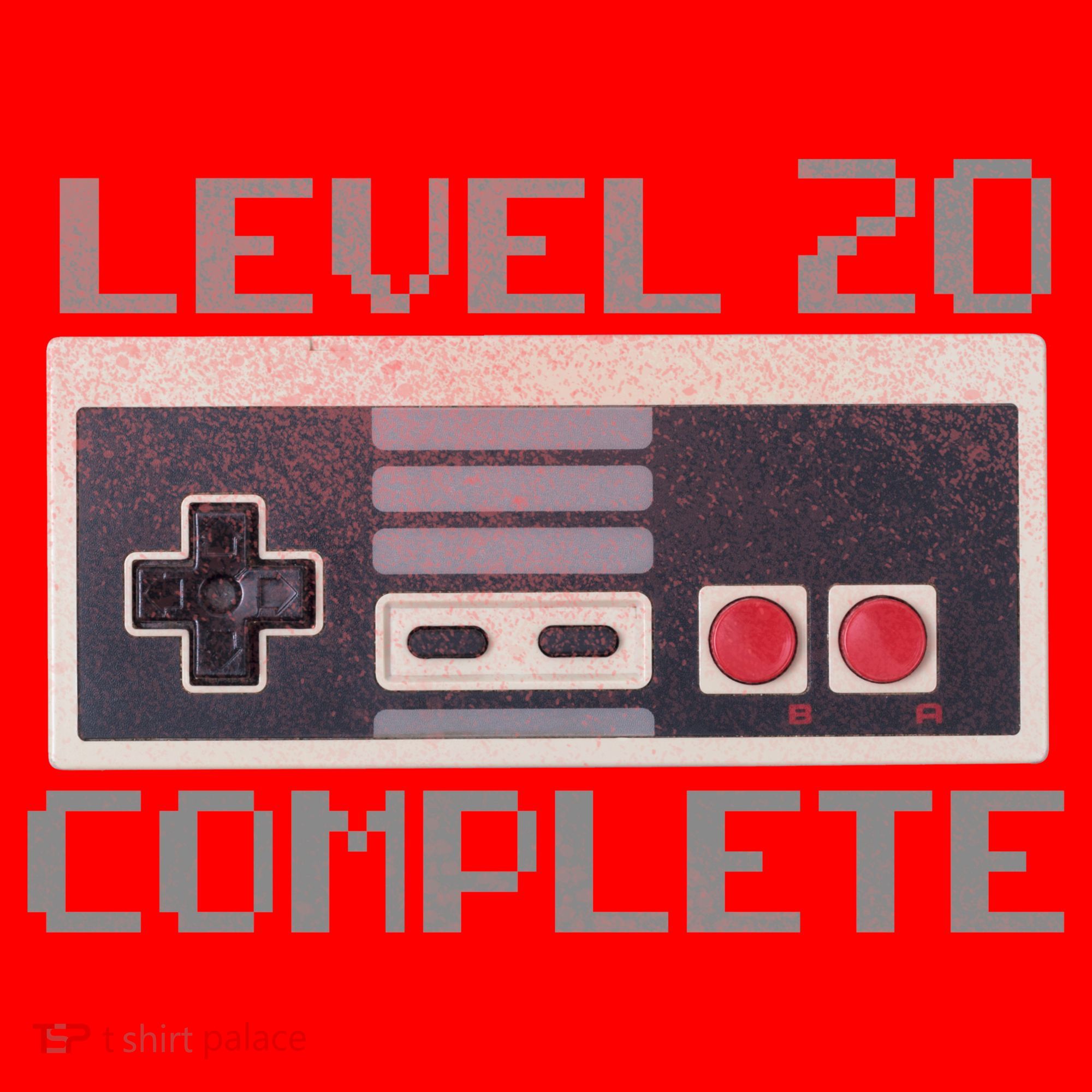 Level 20 Complete Retro Gamer 20th Birthday Santa Hat