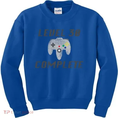 Level 30 Complete 30th Birthday Kids Sweatshirt