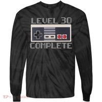 Level 30 Complete Retro Gamer 30th Birthday Tie-Dye Long Sleeve Shirt thumb 0