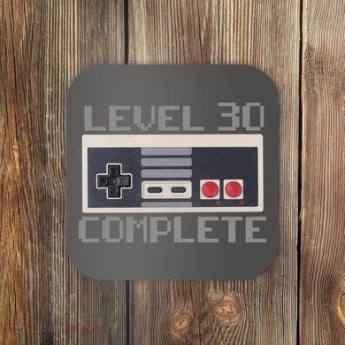 Level 30 Complete Retro Gamer 30th Birthday Coaster