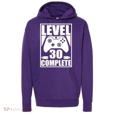 Level 30 Complete Video Gamer 30th Birthday Hoodie