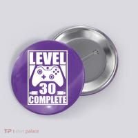 Level 30 Complete Video Gamer 30th Birthday Button thumb 0