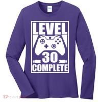 Level 30 Complete Video Gamer 30th Birthday Women's Long Sleeve Shirt thumb 0