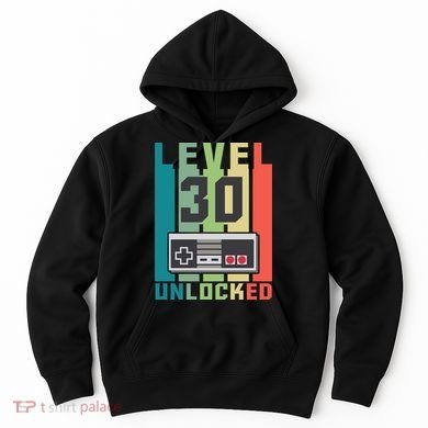 Level 30 Unlocked Funny Retro Gamer Birthday Hoodie