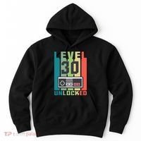 Level 30 Unlocked Funny Retro Gamer Birthday Hoodie thumb 0