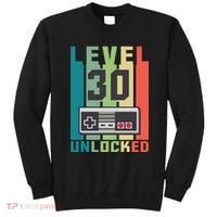 Level 30 Unlocked Funny Retro Gamer Birthday Sweatshirt thumb 0