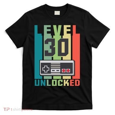 Level 30 Unlocked Funny Retro Gamer Birthday T-Shirt