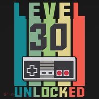 Level 30 Unlocked Funny Retro Gamer Birthday T-Shirt thumb 7