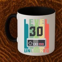 Level 30 Unlocked Funny Retro Gamer Birthday Coffee Mug thumb 2