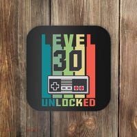 Level 30 Unlocked Funny Retro Gamer Birthday Coaster thumb 0