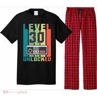 Level 30 Unlocked Funny Retro Gamer Birthday Pajama Set thumb 0