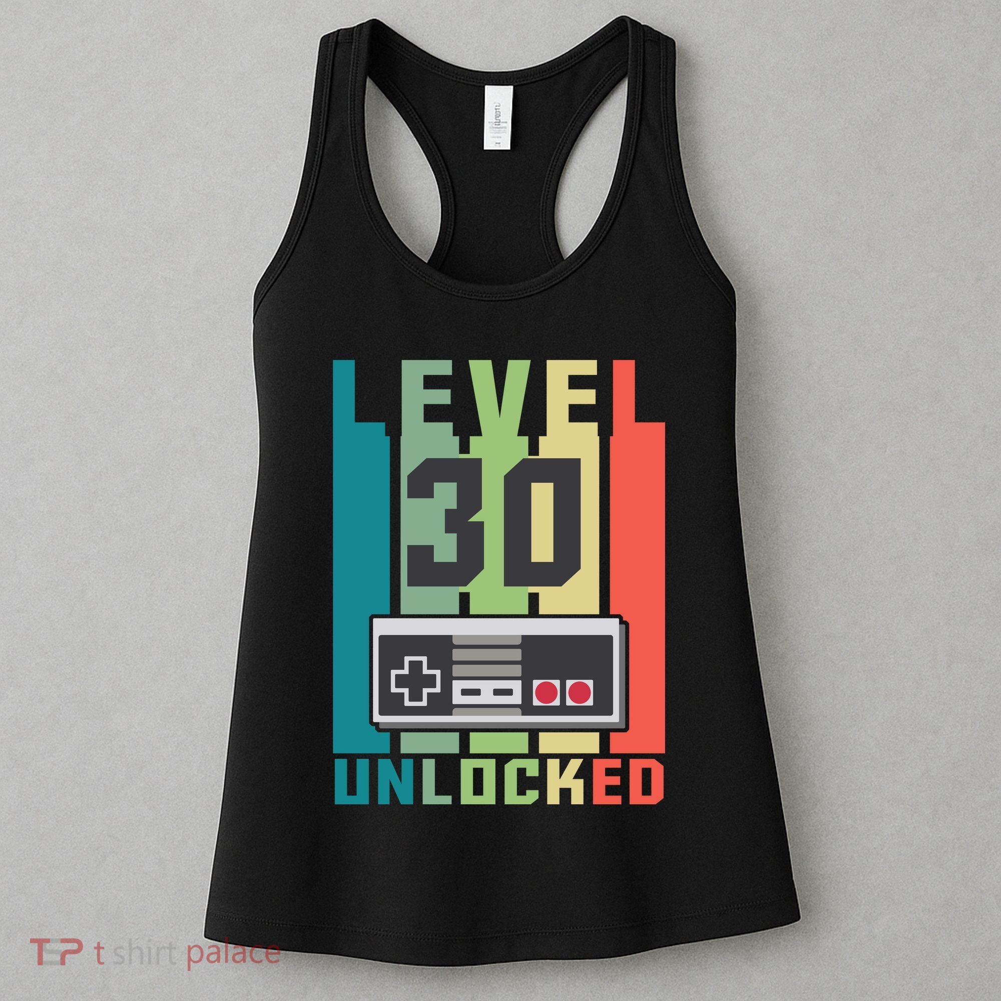 Level 30 Unlocked Funny Retro Gamer Birthday Women's Tank Top