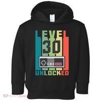 Level 30 Unlocked Funny Retro Gamer Birthday Toddler Hoodie thumb 0