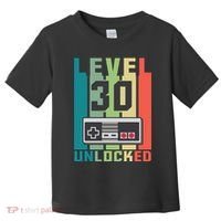 Level 30 Unlocked Funny Retro Gamer Birthday Toddler T-Shirt thumb 0