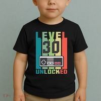 Level 30 Unlocked Funny Retro Gamer Birthday Toddler T-Shirt thumb 2