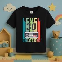 Level 30 Unlocked Funny Retro Gamer Birthday Toddler T-Shirt thumb 3