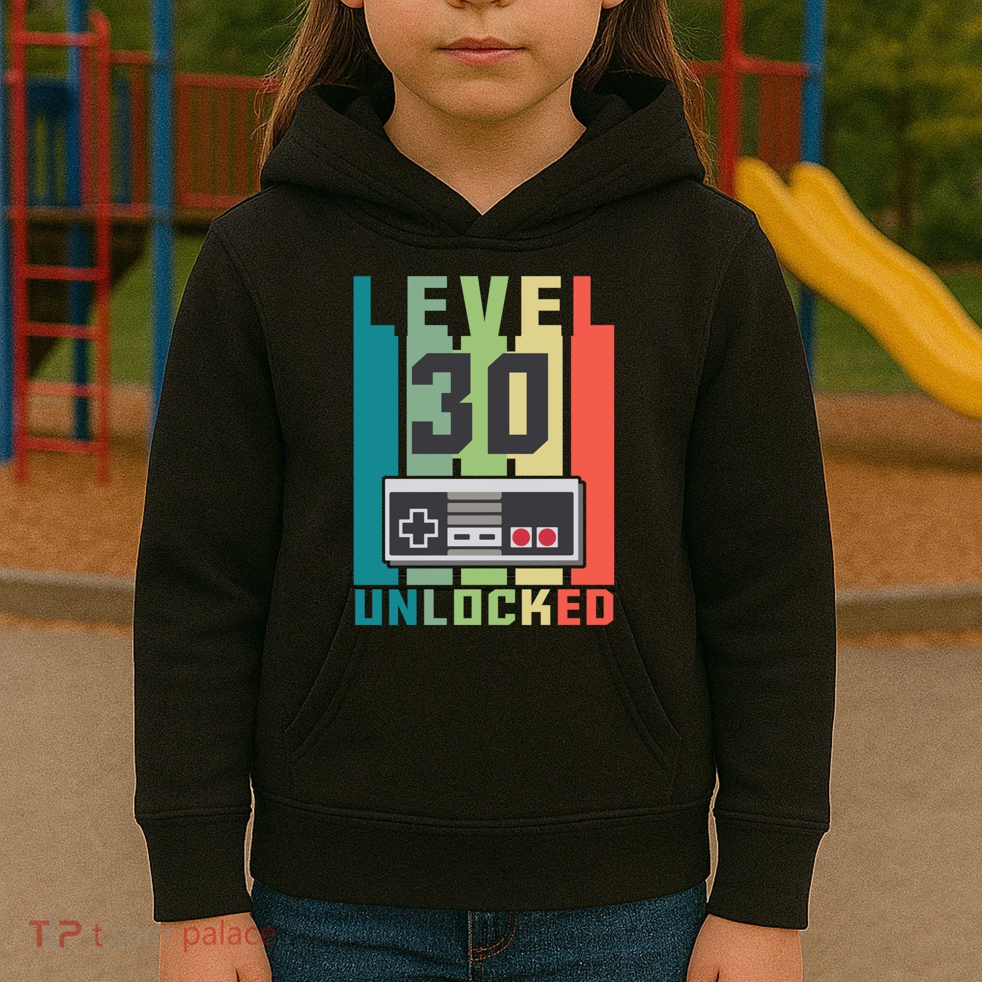 Level 30 Unlocked Funny Retro Gamer Birthday Kids Hoodie