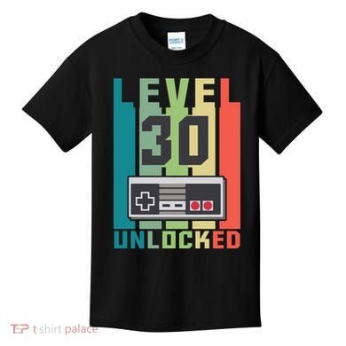Level 30 Unlocked Funny Retro Gamer Birthday Kids T-Shirt