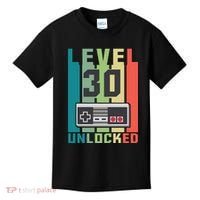Level 30 Unlocked Funny Retro Gamer Birthday Kids T-Shirt thumb 0