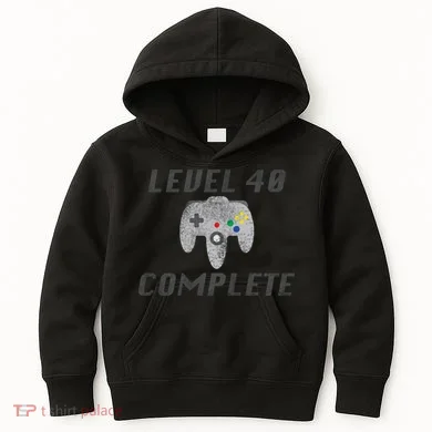 Level 40 Complete 40th Birthday Kids Hoodie