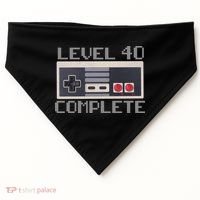 Level 40 Complete Retro Gamer 40th Birthday USA-Made Doggie Bandana thumb 0
