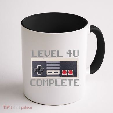 Level 40 Complete Retro Gamer 40th Birthday Coffee Mug back