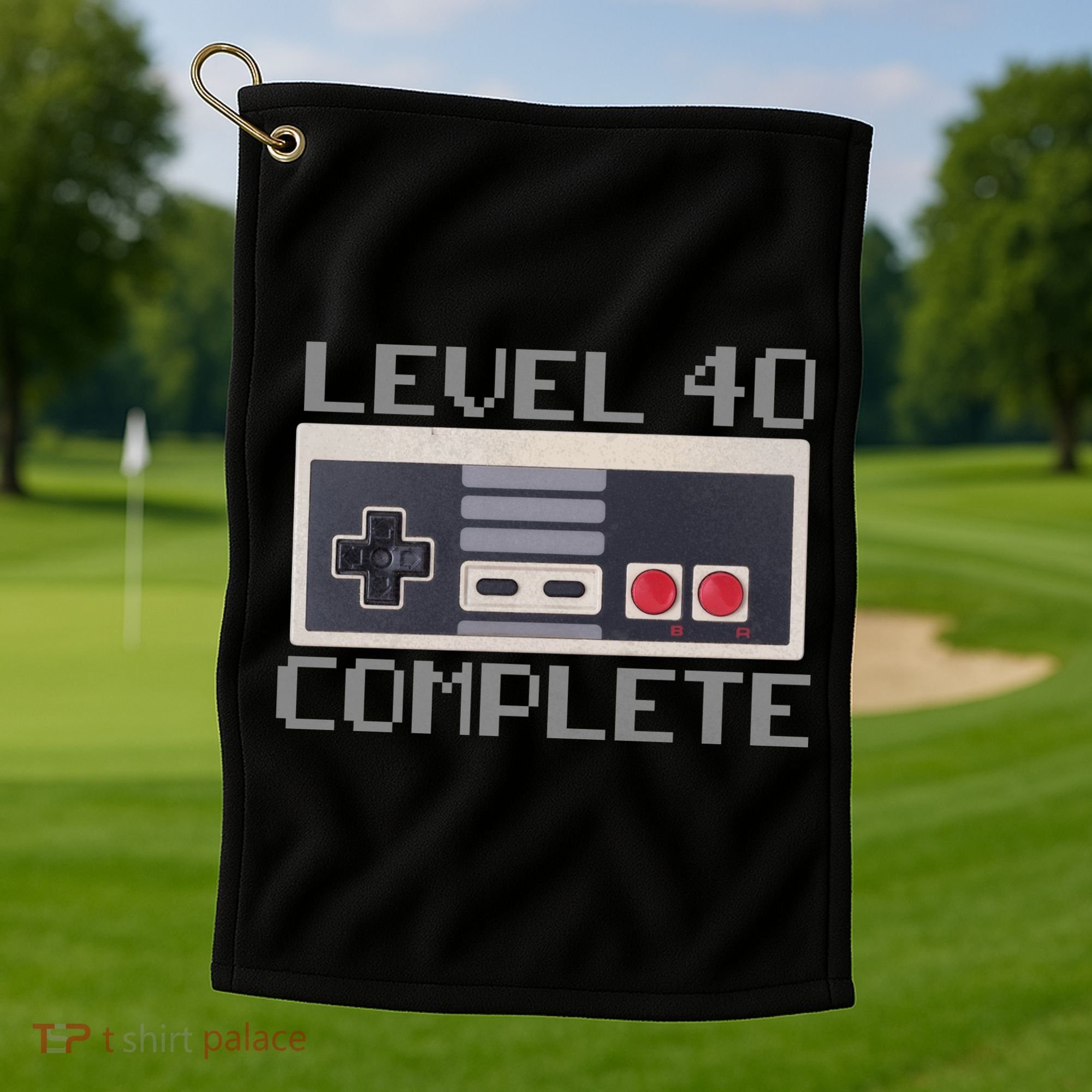 Level 40 Complete Retro Gamer 40th Birthday Golf Towel