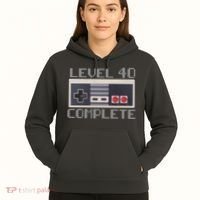 Level 40 Complete Retro Gamer 40th Birthday Hoodie thumb 5