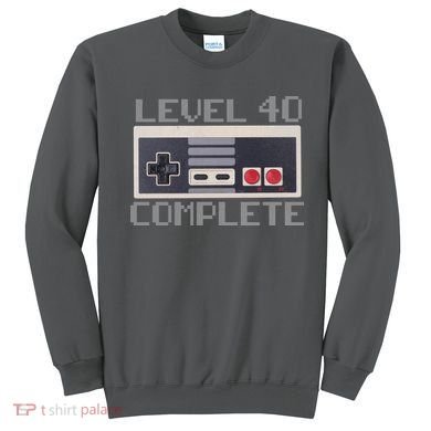 Level 40 Complete Retro Gamer 40th Birthday Sweatshirt