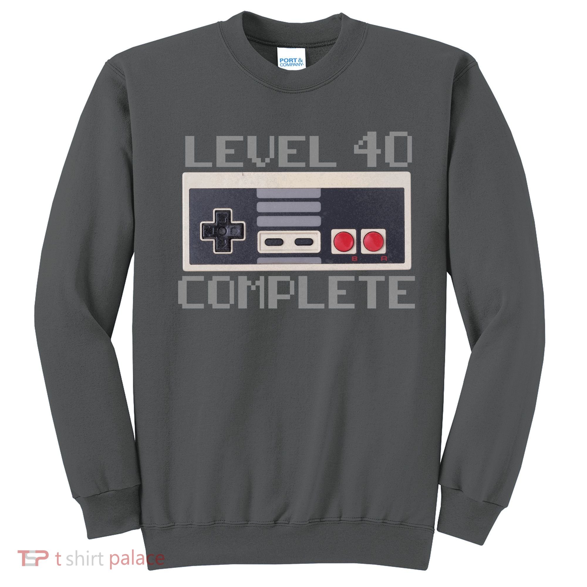 Level 40 Complete Retro Gamer 40th Birthday Sweatshirt