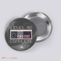 Level 40 Complete Retro Gamer 40th Birthday Button thumb 0