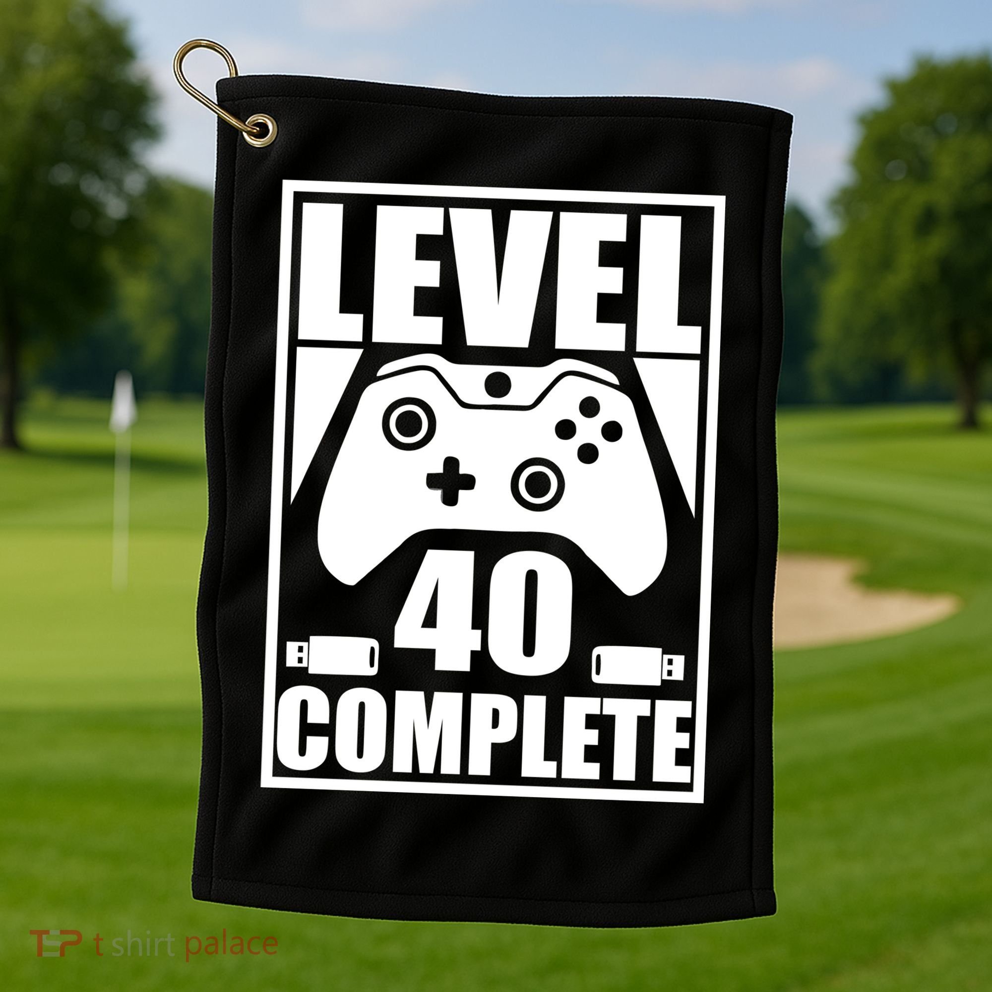 Level 40 Complete Video Gamer 40th Birthday Golf Towel