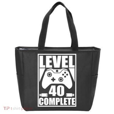 Level 40 Complete Video Gamer 40th Birthday Tote Bag